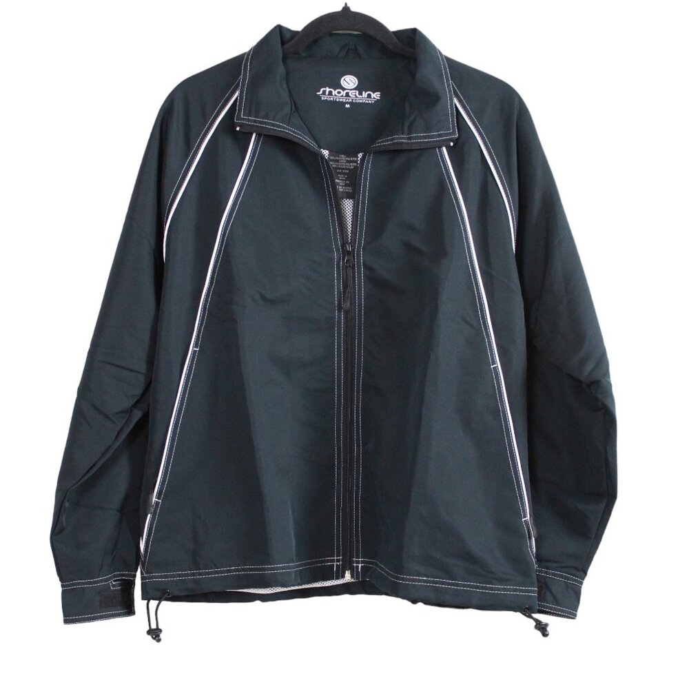 Shoreline Sportswear Black White Striped Jacket